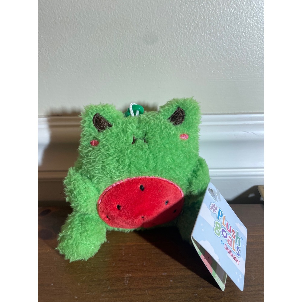 Cuddle Barn Plush goals Watermelon Wawa Froggie Mini Plush Keychain Green